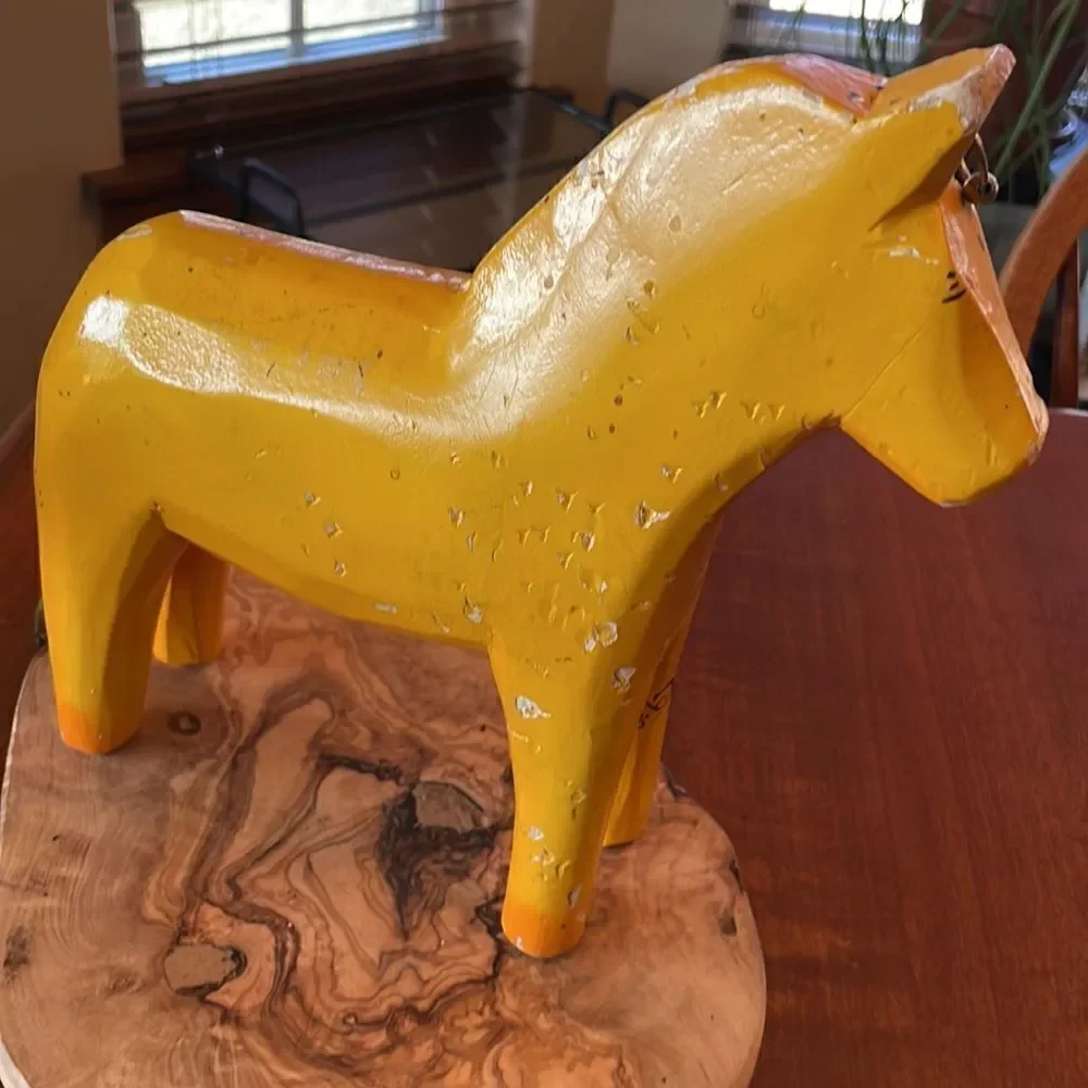 Vintage Ikea Dala Swedish Folk Art Wooden Horse